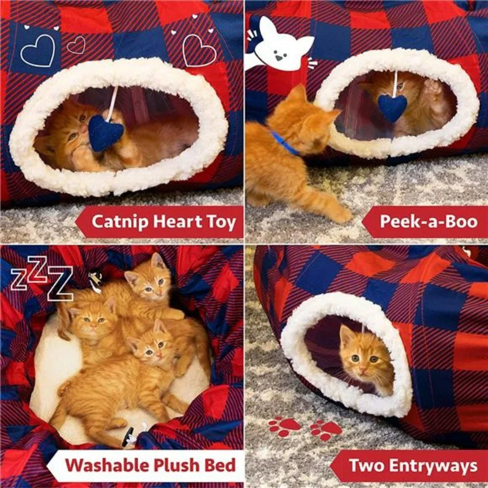 Kitty City Large Cat Tunnel Bed, Cat Bed, Pop Up Bed, Cat Toys
